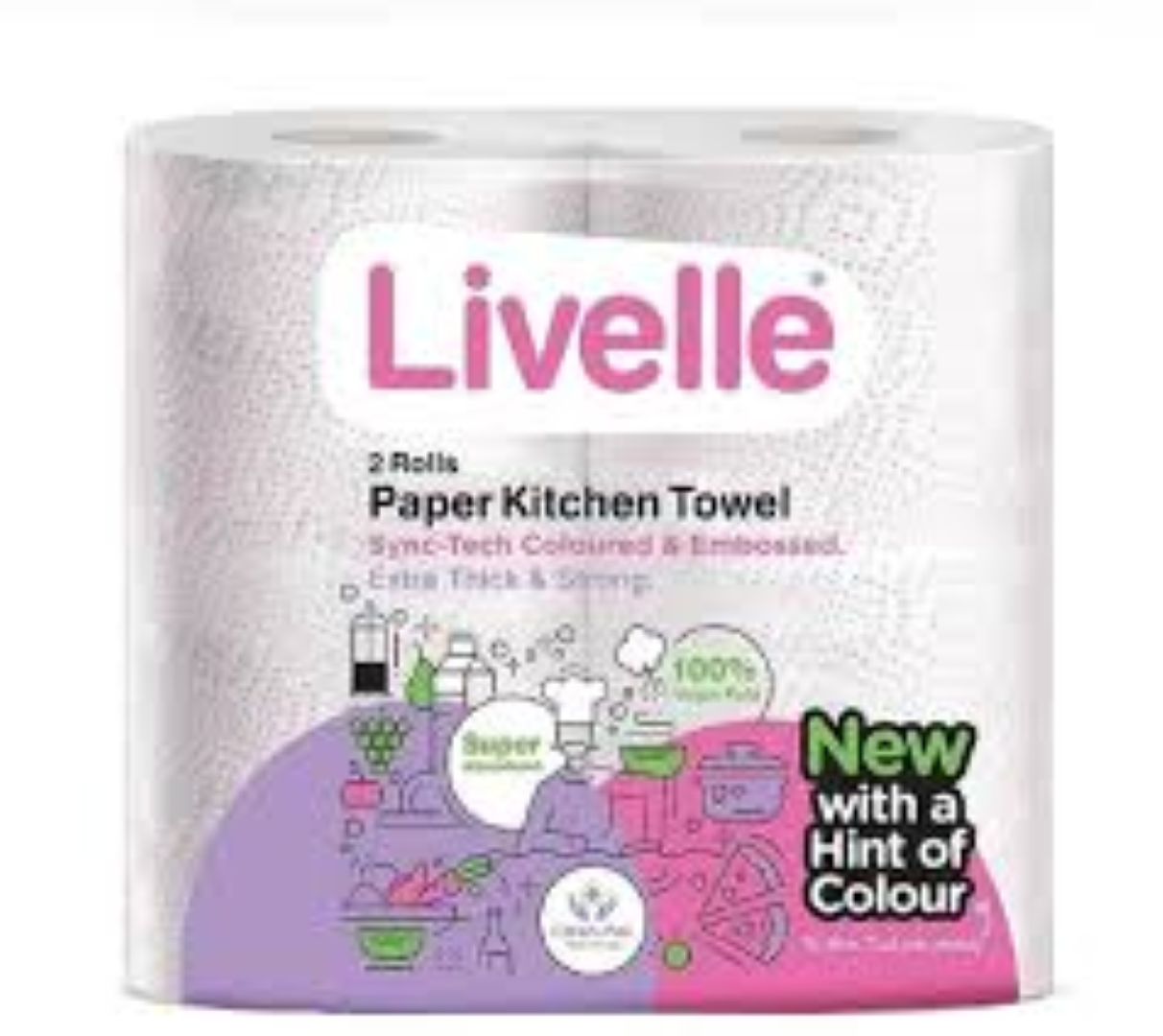  Livelle Extra Strong Kitchen Towel - 80 Sheets  100% Virgin  2 Ply - Twin Pack